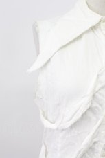 画像5: BPN FOR MEN / 肋骨風ノースリーブガーゼシャツ M ホワイト T-26-03-16-003-GO-BL-SA-ZT (5)