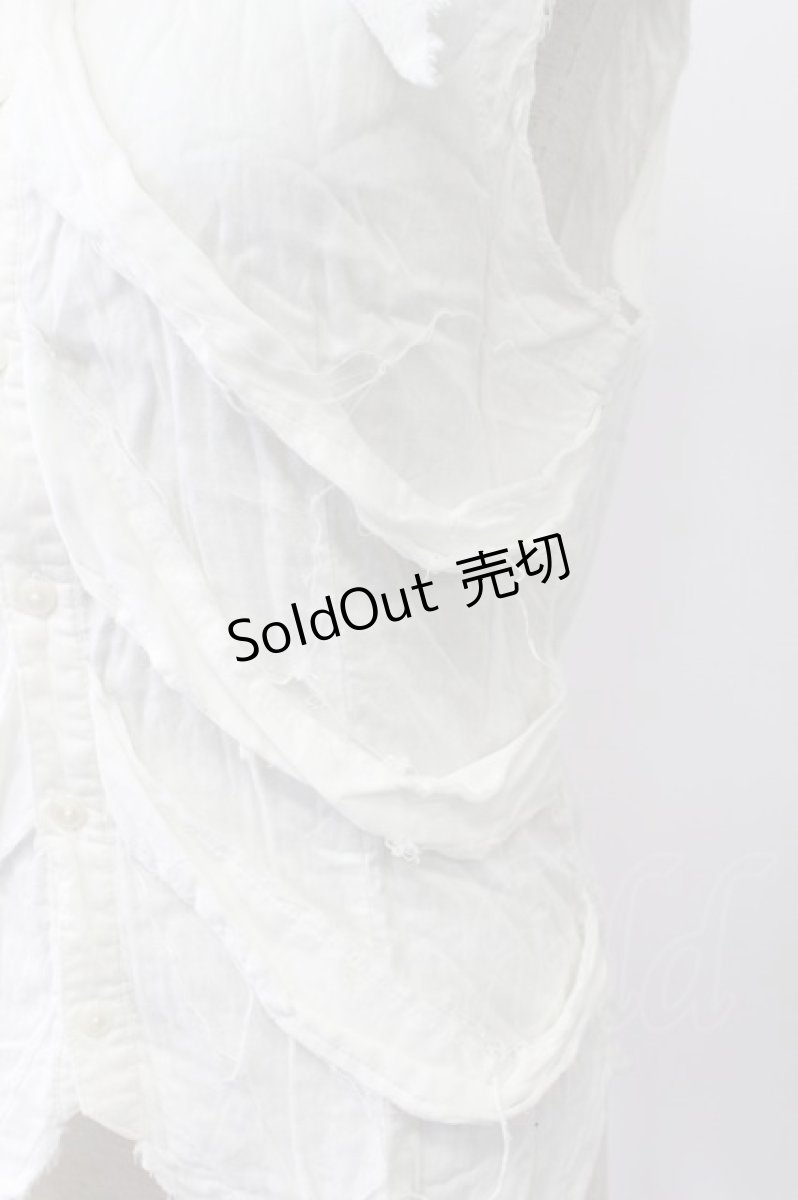 画像6: BPN FOR MEN / 肋骨風ノースリーブガーゼシャツ M ホワイト T-26-03-16-003-GO-BL-SA-ZT (6)