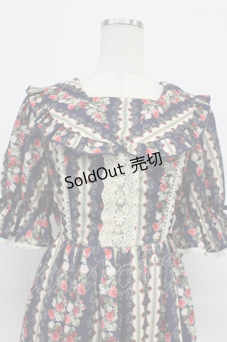 画像7: axes femme kawaii / ローズベリーガーデンワンピース M ネイビー T-26-03-16-031-AX-OP-SA-ZH (7)