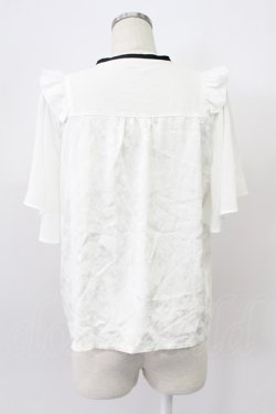 画像2: axes femme / ジャカードチャイナブラウス  白Ｘ黒 T-26-03-16-001-AX-BL-SA-ZT