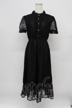 画像1: evelyn / ハートボタンレースワンピース  黒 T-26-03-16-033-LO-OP-SA-ZT