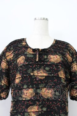 画像4: KANEKO ISAO / フルーツかご柄たくし上げワンピース  クロ T-26-03-16-034-EL-OP-OW-ZT