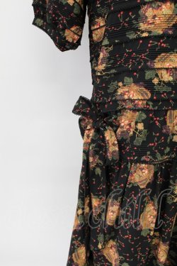 画像5: KANEKO ISAO / フルーツかご柄たくし上げワンピース  クロ T-26-03-16-034-EL-OP-OW-ZT