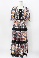 画像1: axes femme kawaii / ベアズベーカリー柄ロングワンピース M ブラック T-26-03-16-036-AX-OP-SA-ZH (1)