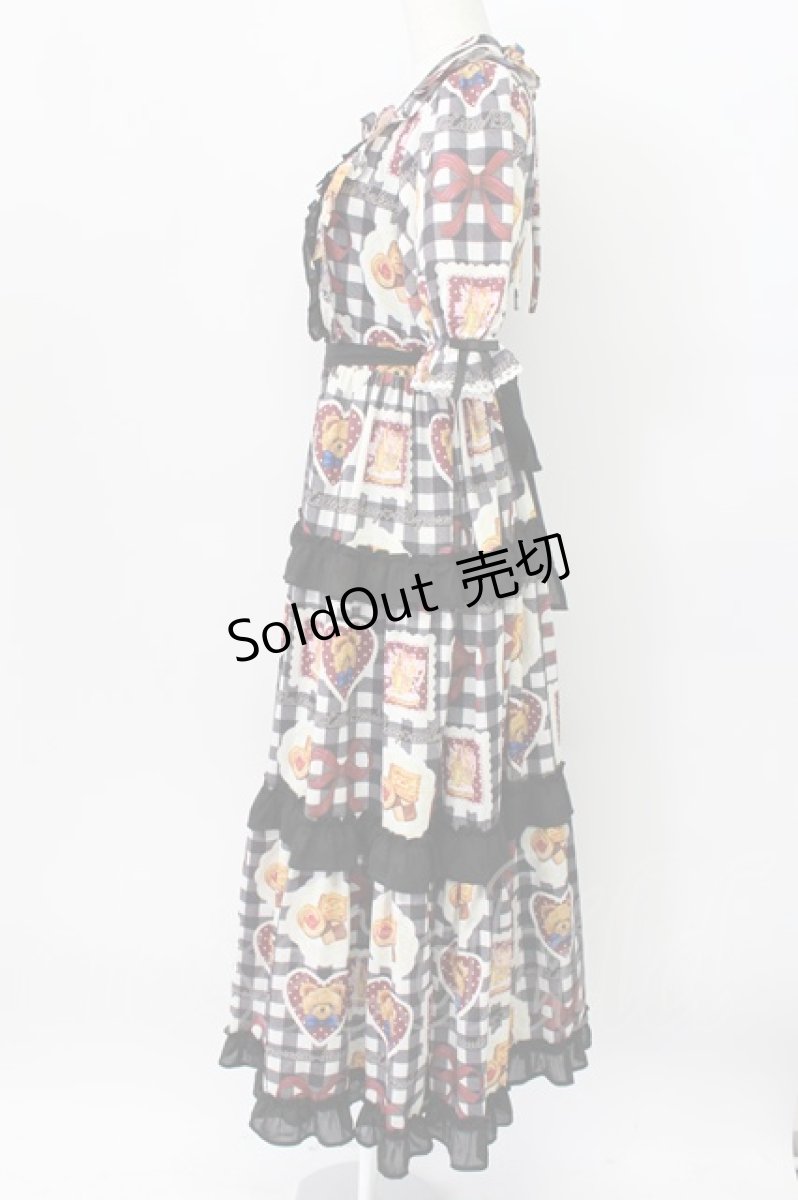 画像3: axes femme kawaii / ベアズベーカリー柄ロングワンピース M ブラック T-26-03-16-036-AX-OP-SA-ZH (3)