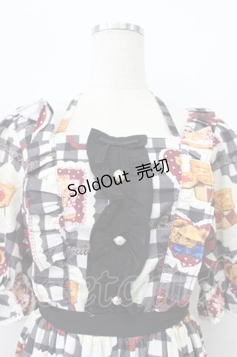 画像5: axes femme kawaii / ベアズベーカリー柄ロングワンピース M ブラック T-26-03-16-036-AX-OP-SA-ZH (5)