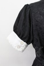 画像3: Pina sweetcollection / ローズジャガードワンピース  黒Ｘ白 T-26-03-16-038-LO-OP-SA-ZT648 (3)