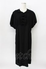 画像1: KANEKO ISAO / フリルリボン使いワンピース  クロ T-26-03-16-039-EL-OP-OW-ZT (1)