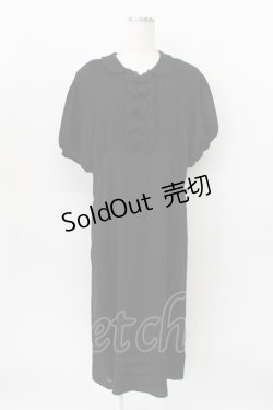 画像1: KANEKO ISAO / フリルリボン使いワンピース  クロ T-26-03-16-039-EL-OP-OW-ZT