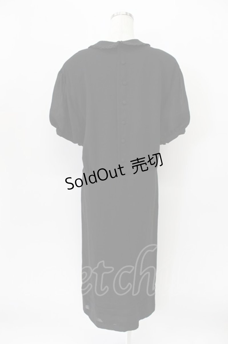 画像2: KANEKO ISAO / フリルリボン使いワンピース  クロ T-26-03-16-039-EL-OP-OW-ZT (2)