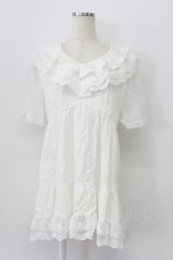画像1: axes femme / ボリュームフリルチュニック  ホワイト T-26-03-16-040-AX-TO-SA-ZT