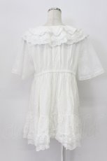 画像2: axes femme / ボリュームフリルチュニック  ホワイト T-26-03-16-040-AX-TO-SA-ZT (2)