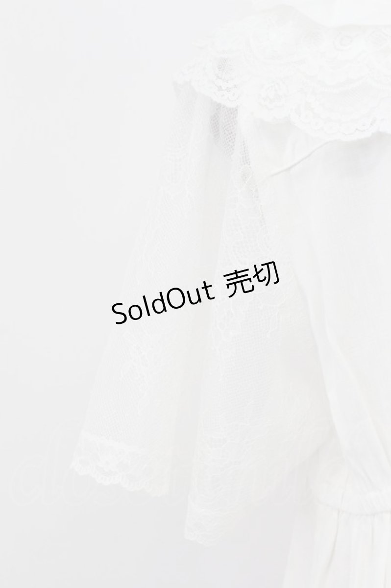 画像4: axes femme / ボリュームフリルチュニック  ホワイト T-26-03-16-040-AX-TO-SA-ZT (4)
