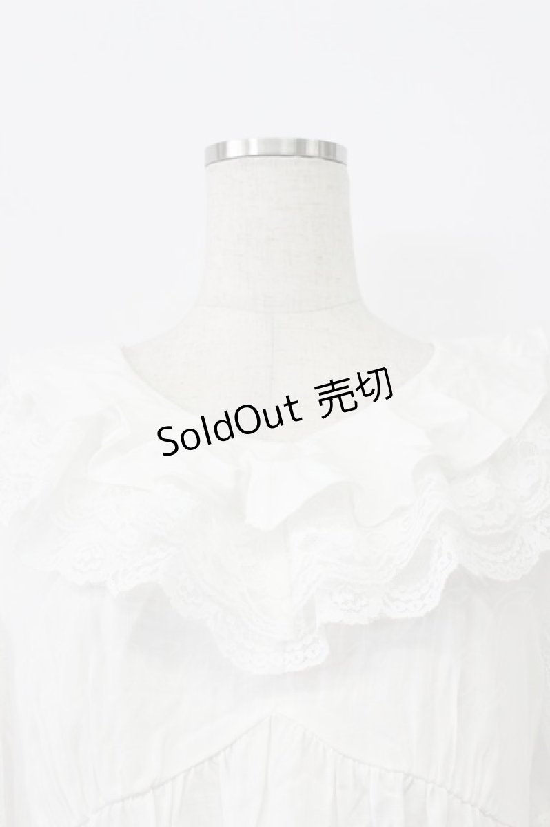 画像6: axes femme / ボリュームフリルチュニック  ホワイト T-26-03-16-040-AX-TO-SA-ZT (6)