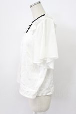 画像3: axes femme / ジャカードチャイナブラウス  白Ｘ黒 T-26-03-16-001-AX-BL-SA-ZT647 (3)