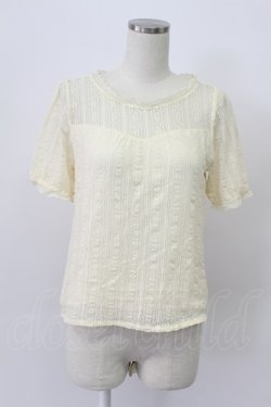 画像1: axes femme / レースカットソー  アイボリー T-26-03-16-008-AX-TO-IG-ZT