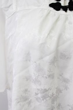 画像5: axes femme / ジャカードチャイナブラウス  白Ｘ黒 T-26-03-16-001-AX-BL-SA-ZT