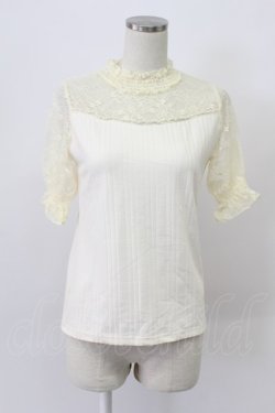 画像1: axes femme / ビスチェ切替半袖プルオーバー  アイボリー T-26-03-16-009-AX-TO-IG-ZT