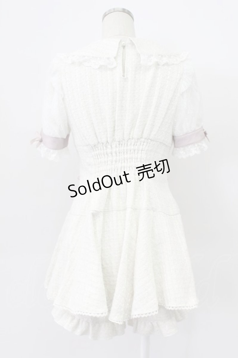 画像2: LIZ LISA / 半袖メッセージリボンツイードセットアップ  白Ｘピンク T-26-03-16-010-LO-OP-SA-ZT647 (2)