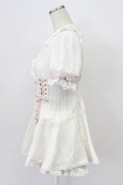 画像3: LIZ LISA / 半袖メッセージリボンツイードセットアップ  白Ｘピンク T-26-03-16-010-LO-OP-SA-ZT