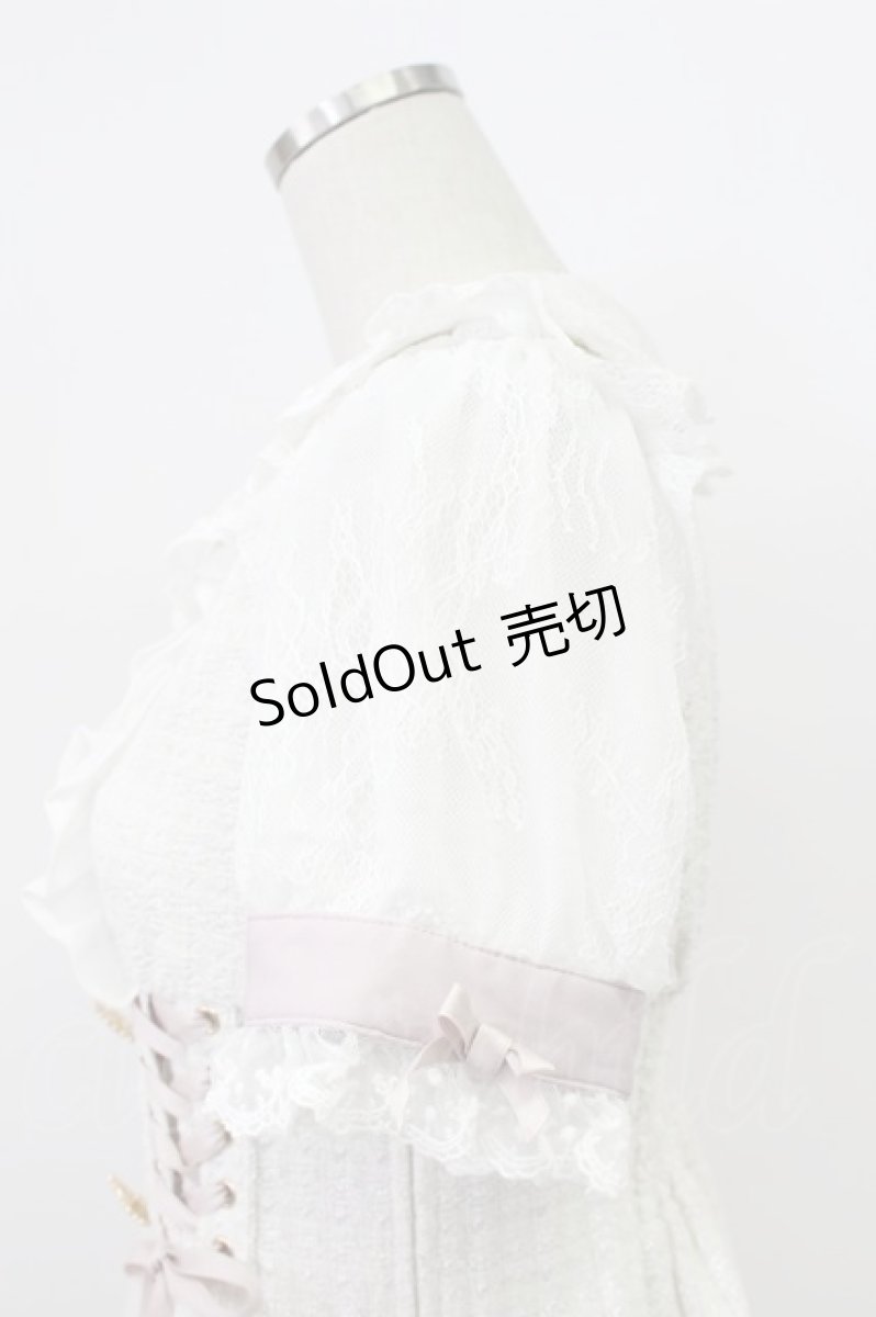 画像4: LIZ LISA / 半袖メッセージリボンツイードセットアップ  白Ｘピンク T-26-03-16-010-LO-OP-SA-ZT647 (4)