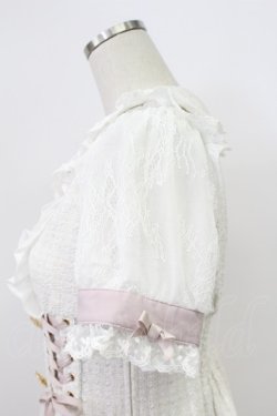 画像4: LIZ LISA / 半袖メッセージリボンツイードセットアップ  白Ｘピンク T-26-03-16-010-LO-OP-SA-ZT