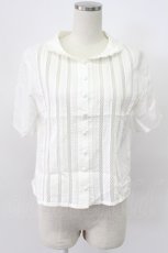 画像1: KANEKO ISAO / レース切り替えピンタックブラウス  シロ T-26-03-16-002-EL-BL-OW-ZT647 (1)