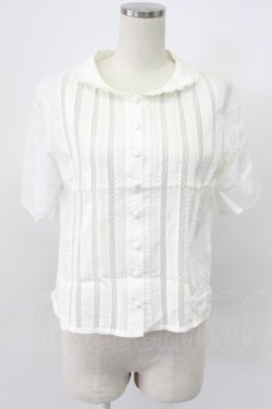 画像1: KANEKO ISAO / レース切り替えピンタックブラウス  シロ T-26-03-16-002-EL-BL-OW-ZT