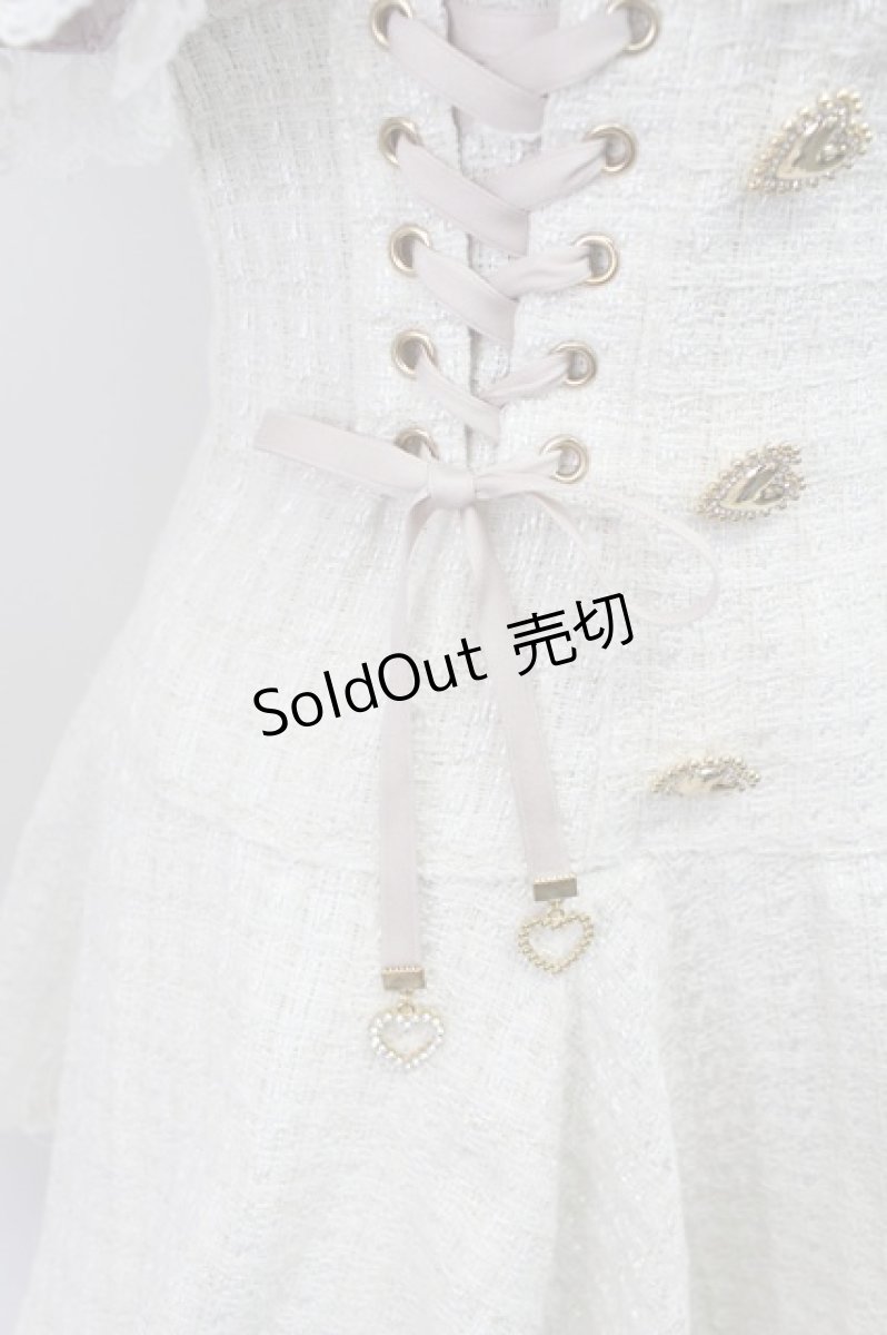 画像7: LIZ LISA / 半袖メッセージリボンツイードセットアップ  白Ｘピンク T-26-03-16-010-LO-OP-SA-ZT647 (7)