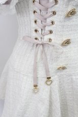 画像7: LIZ LISA / 半袖メッセージリボンツイードセットアップ  白Ｘピンク T-26-03-16-010-LO-OP-SA-ZT647 (7)