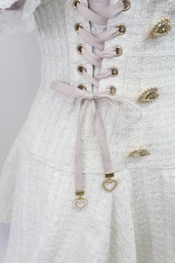 画像7: LIZ LISA / 半袖メッセージリボンツイードセットアップ  白Ｘピンク T-26-03-16-010-LO-OP-SA-ZT