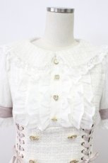 画像8: LIZ LISA / 半袖メッセージリボンツイードセットアップ  白Ｘピンク T-26-03-16-010-LO-OP-SA-ZT647 (8)