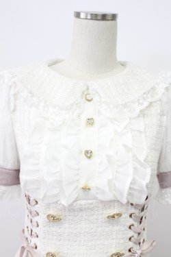 画像8: LIZ LISA / 半袖メッセージリボンツイードセットアップ  白Ｘピンク T-26-03-16-010-LO-OP-SA-ZT