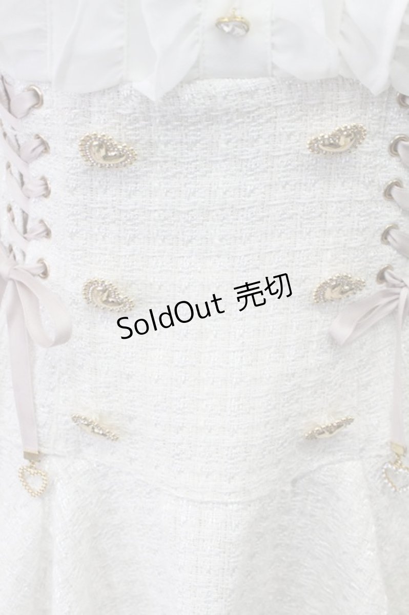 画像10: LIZ LISA / 半袖メッセージリボンツイードセットアップ  白Ｘピンク T-26-03-16-010-LO-OP-SA-ZT647 (10)