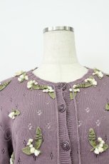 画像5: KANEKO ISAO / モチーフ付き半袖カーディガン  ラベンダー T-26-03-16-012-EL-TO-OW-ZT (5)