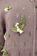 画像6: KANEKO ISAO / モチーフ付き半袖カーディガン  ラベンダー T-26-03-16-012-EL-TO-OW-ZT (6)