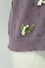 画像8: KANEKO ISAO / モチーフ付き半袖カーディガン  ラベンダー T-26-03-16-012-EL-TO-OW-ZT (8)