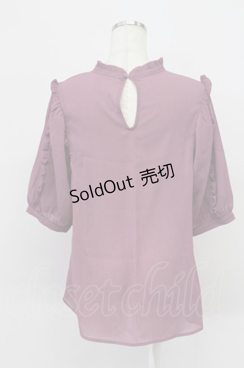 画像2: axes femme / ローズ刺繍プチフリルブラウス M 濃ピンク T-26-03-16-013-AX-BL-SA-ZT647 (2)