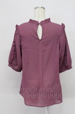 画像2: axes femme / ローズ刺繍プチフリルブラウス M 濃ピンク T-26-03-16-013-AX-BL-SA-ZT647 (2)