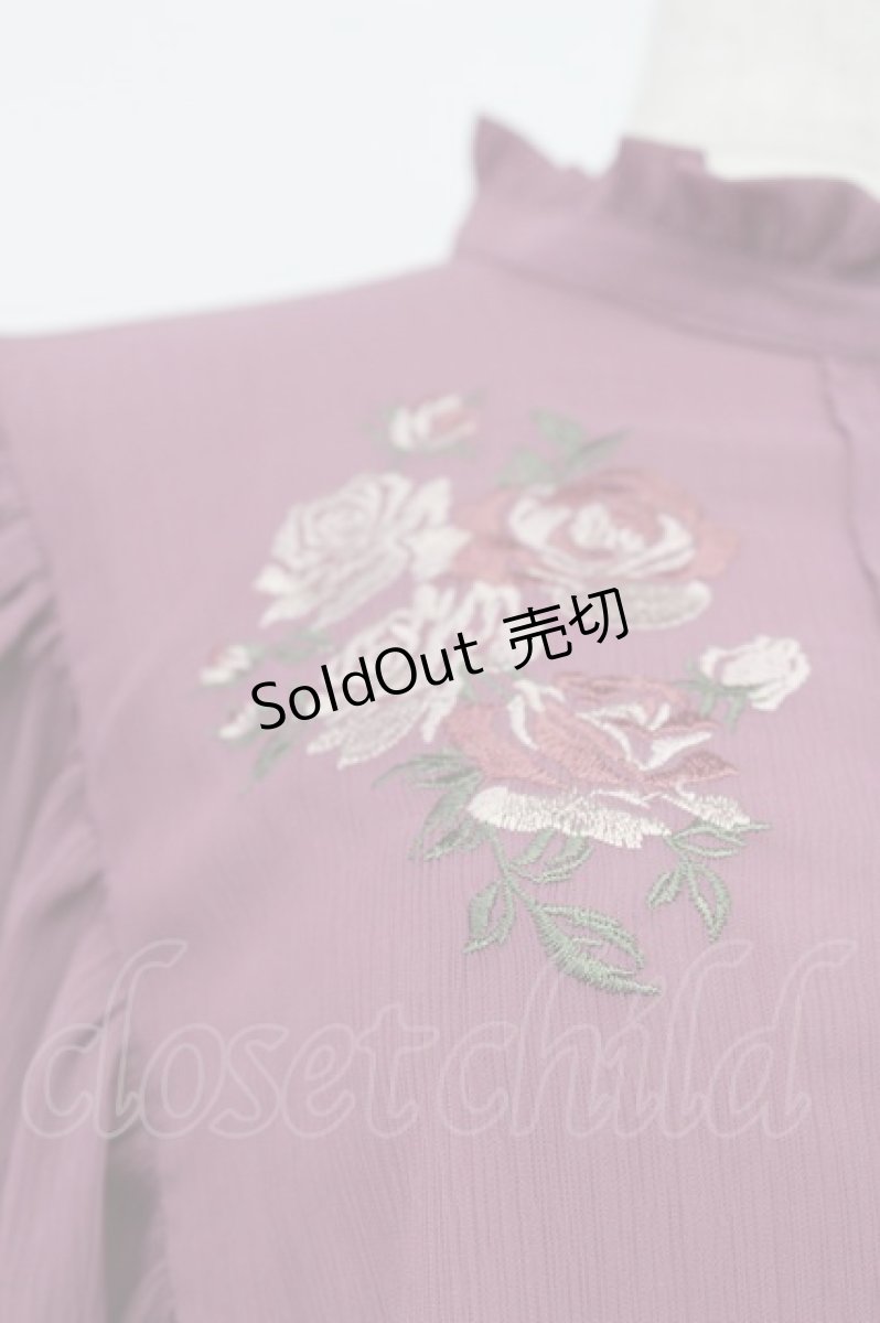 画像5: axes femme / ローズ刺繍プチフリルブラウス M 濃ピンク T-26-03-16-013-AX-BL-SA-ZT647 (5)