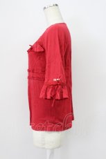 画像3: PINK HOUSE / スクウェアネックフリルTシャツ L レッド T-26-03-16-014-LO-TS-SA-ZT (3)