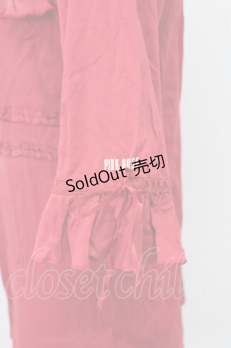 画像4: PINK HOUSE / スクウェアネックフリルTシャツ L レッド T-26-03-16-014-LO-TS-SA-ZT (4)