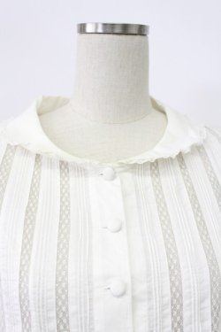 画像4: KANEKO ISAO / レース切り替えピンタックブラウス  シロ T-26-03-16-002-EL-BL-OW-ZT