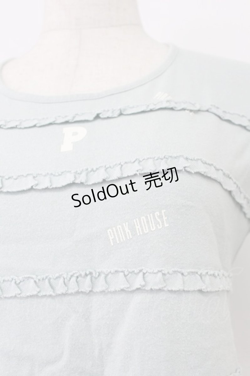 画像7: PINK HOUSE / ロゴpt&フリルTシャツ M ミント T-26-03-16-015-LO-TS-SA-ZT647 (7)