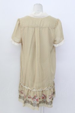 画像2: axes femme / お花ボーダードット柄チュニック M ベージュ T-26-03-17-023-AX-OP-SA-ZT