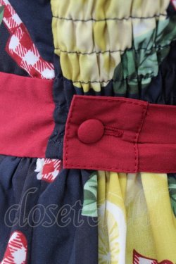 画像3: axes femme kawaii / ストライプレモン柄ジャンスカ  黒Ｘ赤Ｘ白Ｘ黄色 T-26-03-17-026-AX-OP-SA-ZT