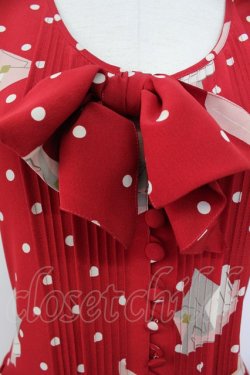 画像3: PINK HOUSE / ドット&包装紙プリントノースリーブワンピース  赤Ｘ白 T-26-03-17-027-LO-OP-SA-ZT