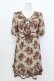 画像1: axes femme / 薔薇ブーケプリントウエストベルトデザインワンピース  ベージュ T-26-03-17-029-AX-OP-SA-ZT (1)