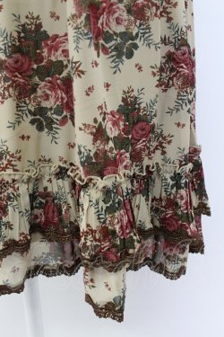 画像3: axes femme / 薔薇ブーケプリントウエストベルトデザインワンピース  ベージュ T-26-03-17-029-AX-OP-SA-ZT