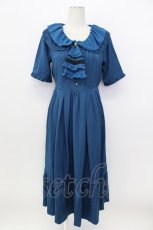 画像1: axes femme / ジャボブローチ付ワンピース  ブルー T-26-03-17-033-AX-OP-SA-ZT650 (1)
